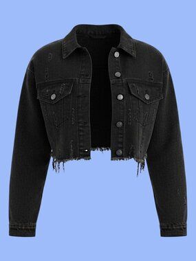 Trio Urban | Signature Relaxed-fit Cropped Denim Jacket🔥